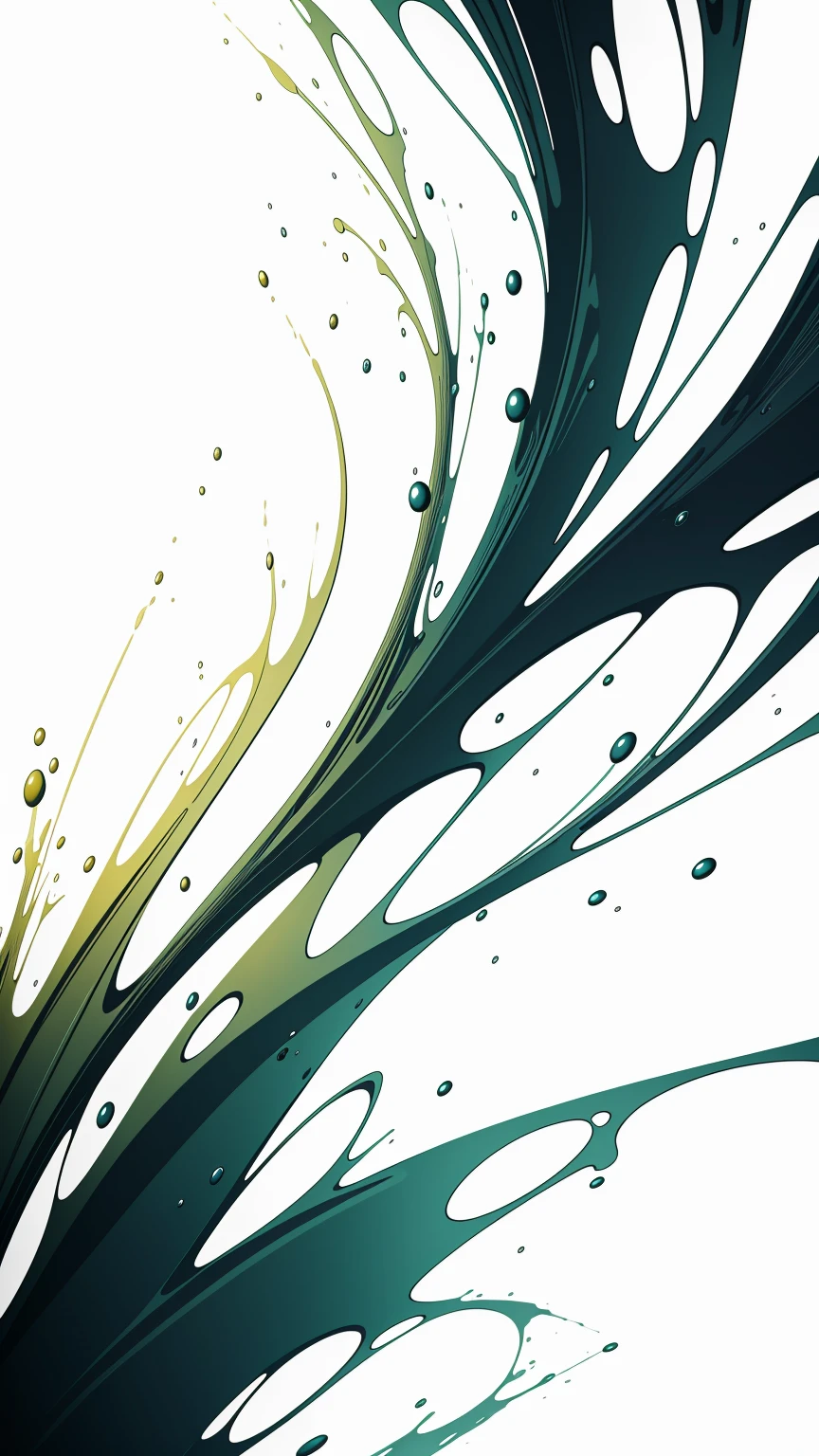 (masterpiece, Highest quality, Very detailed, 8k wallpaper), Abstract color splashes, White and green, lively, sharp
