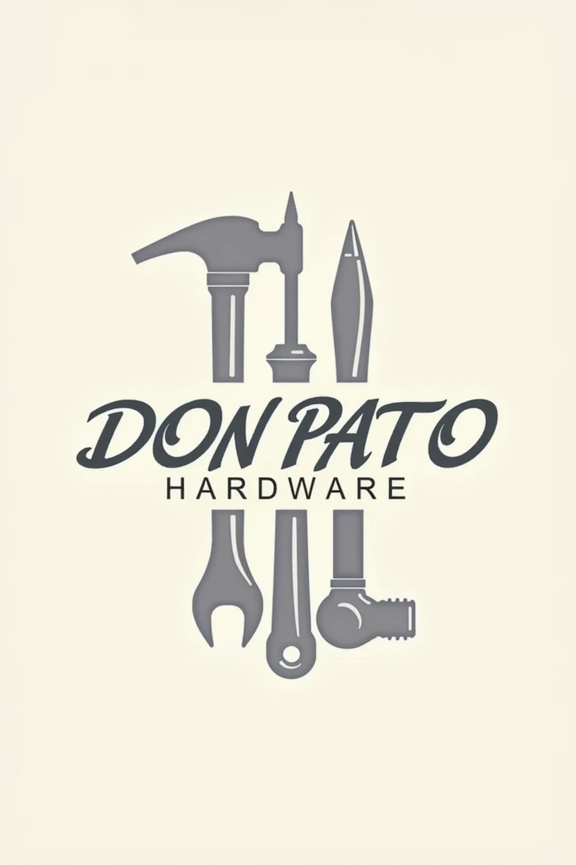logo for a hardware store, the name is: Don Pato Hardware, I want it to be a serious logo, without people and without hardware, with hardware tools