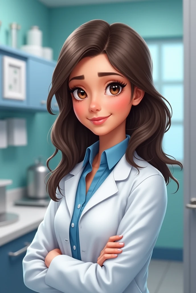 Generate brunette veterinary doctor
