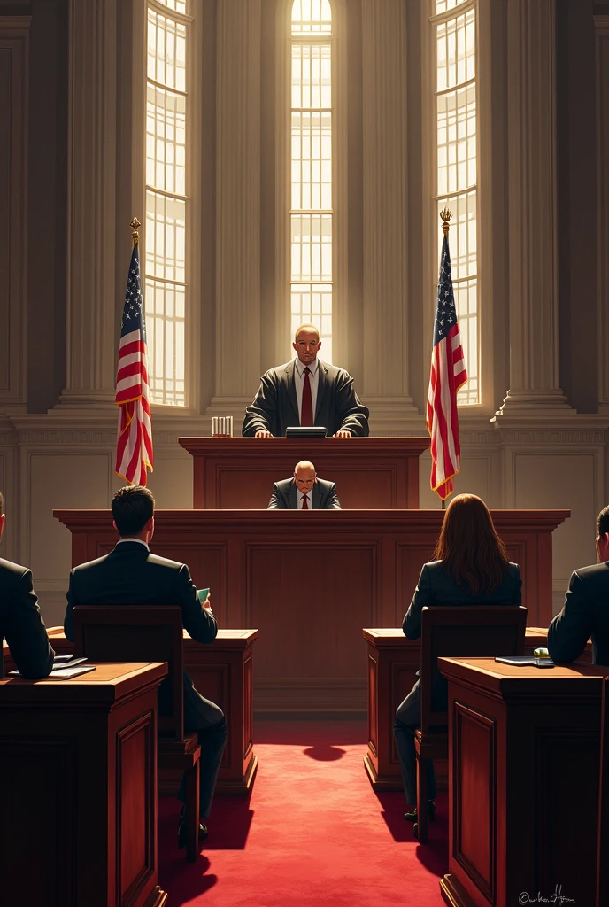 realistic picture of the court hearing 