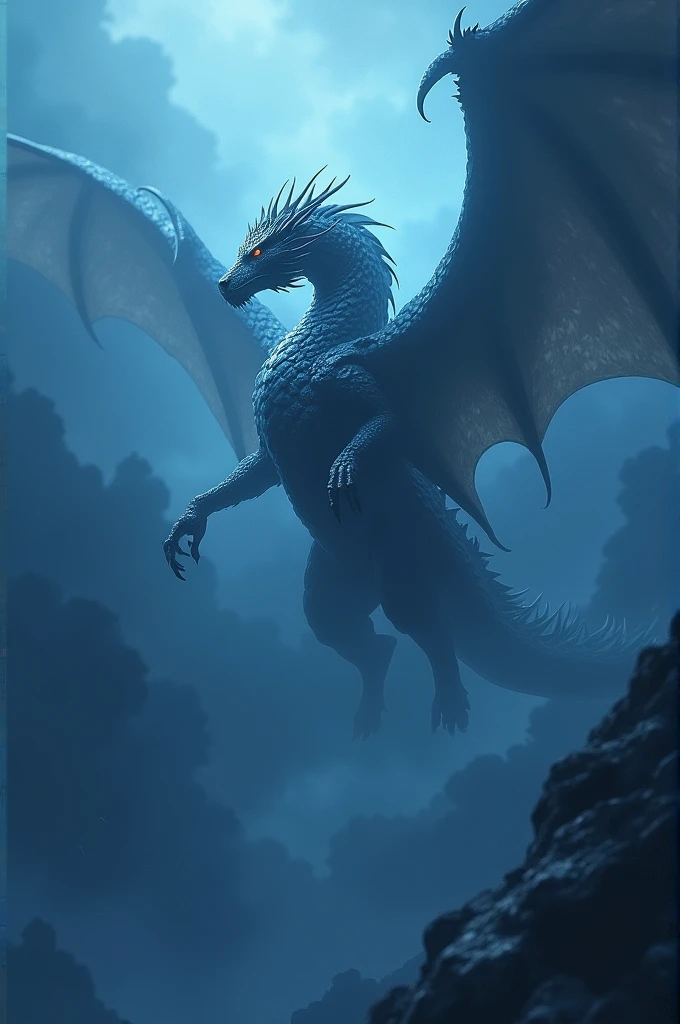Dark bluesky man dragon