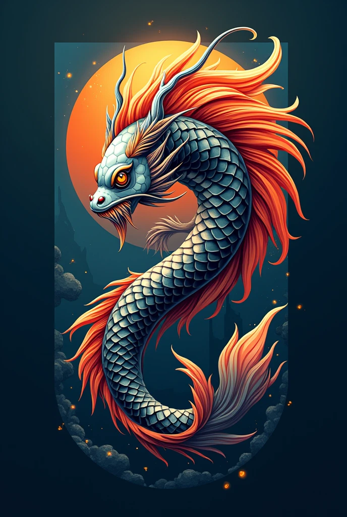 Re Dragon Guppy fish logo