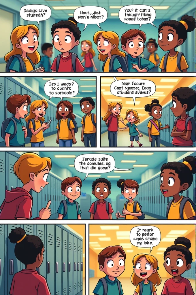 Create a comic strip about school
