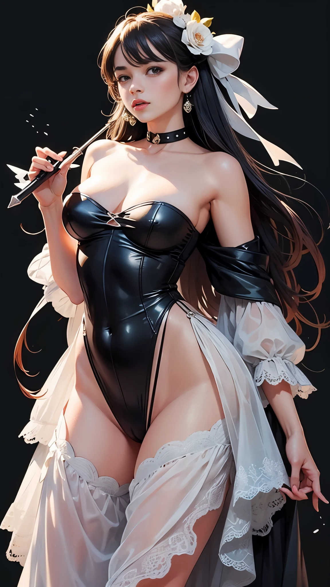 (nsfw), Big Breasts, , (masterpiece:1.3), ((Highest_quality)), (Absurd), One person, Portraiture, Simple_background, black_background,