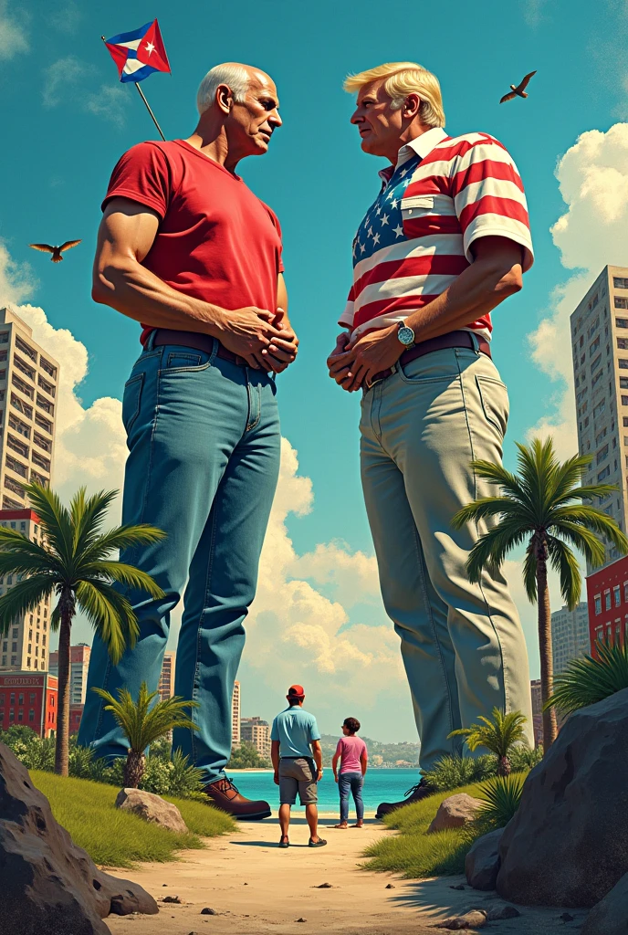 Creative way to show Cuba and America