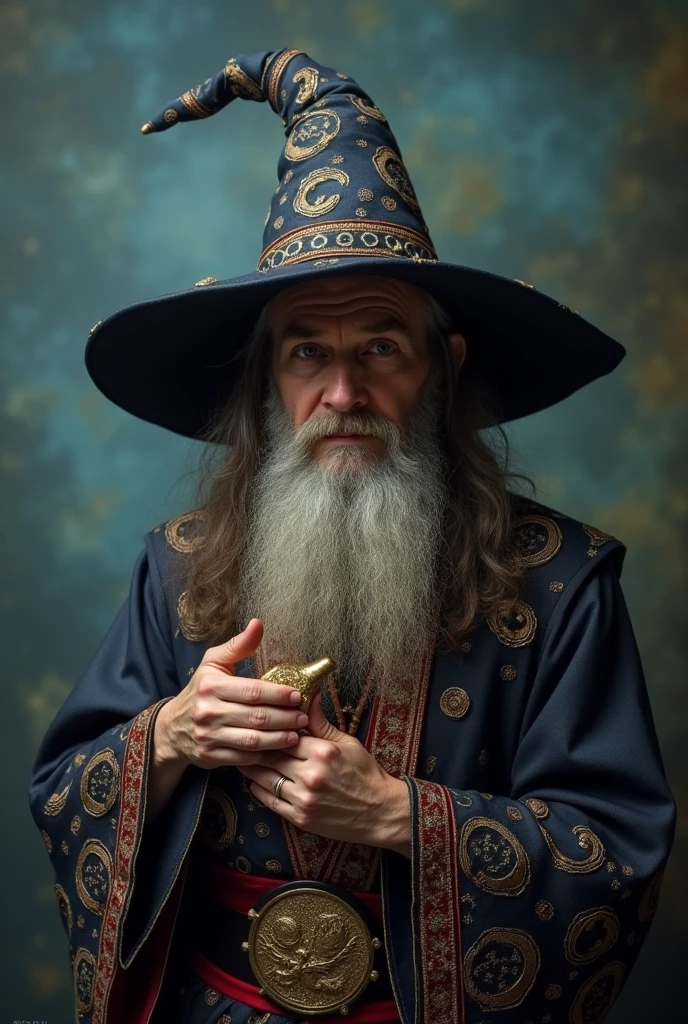 Make an image of a wizard with a hard penis