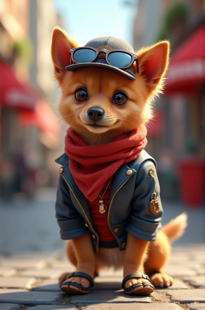 A dog with clothing style 