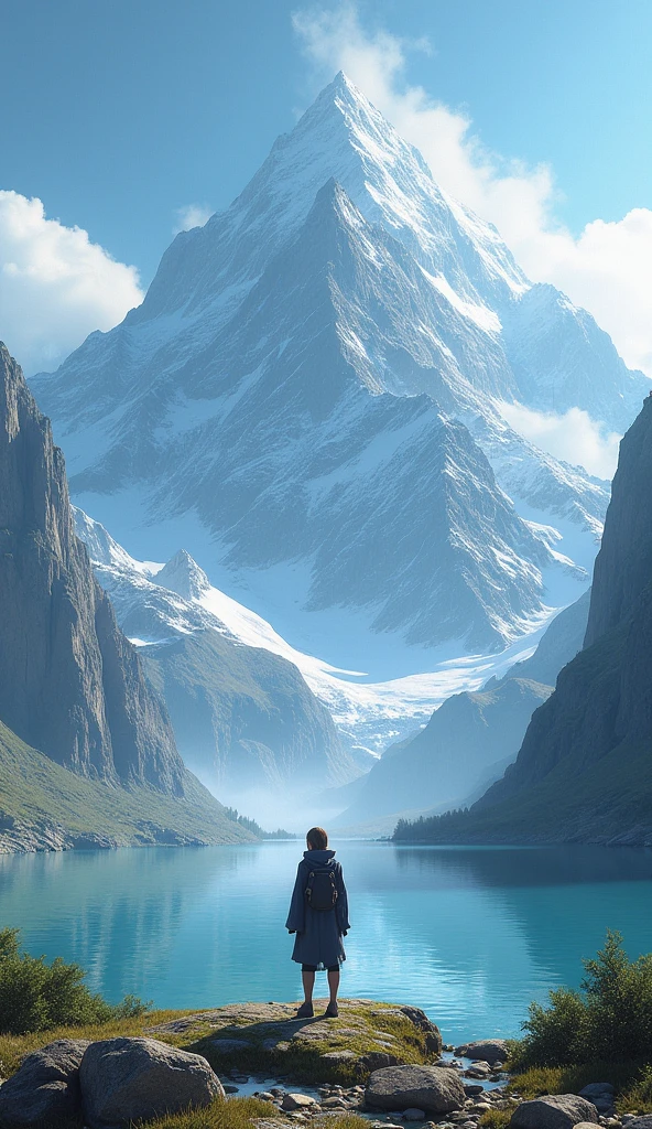 Mountain view in Dall e-3 style