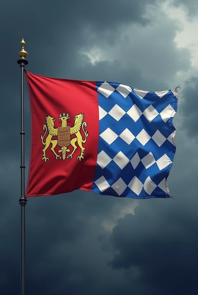 Flag of Bavaria combined with the flag of the Republic of Venice.