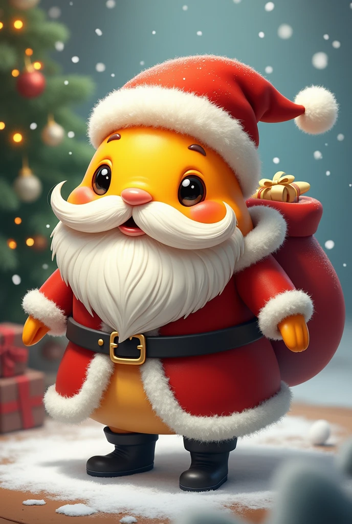 Santa claus Guppy fish logo
