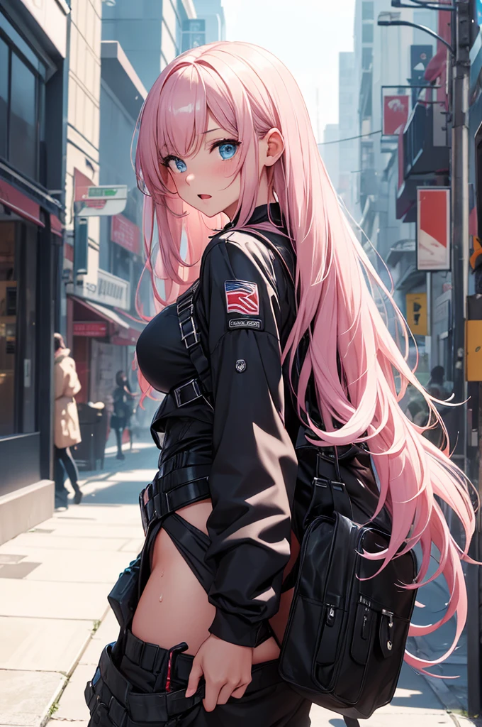 from side,
blush, looking at penis, open mouth, surprised, shocked,
penis out, man with clothes, pants, trousers, Penis awe, penis on face, penis on cheeks, closed up, face focus, 1girl, hetero, penis, solo focus, erection, breasts, large penis, imminent fellatio, testicles, sweat,masterpiece,best quality,insanely detailed,exquisite,beautiful,16K,absurdres,BREAK,female_Pervert,girl,1girl,BREAgirl,Earth Federation Operator Girl Soldier、Medium Breast、Pink long hair、Cute like an idol、Childish face and appearance、Accurately drawn faces、latex,