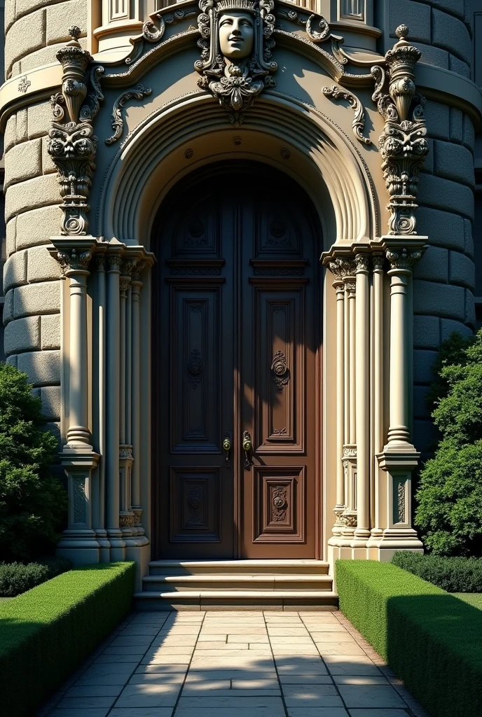 the mansion door was closed