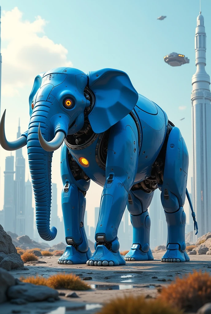 Blue elephant robot
