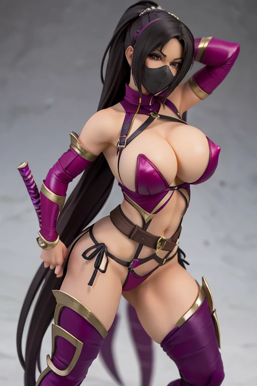 Figure, Mileena, sexy pose, big breasts, bubble but, mask, micro bikini