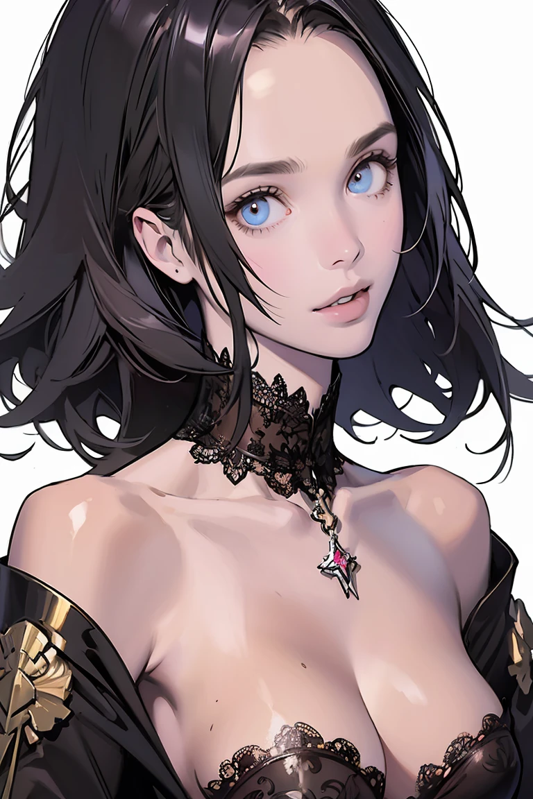 (((flat art)))、((()))、Escha and Logy,charshall2,very long hair,A girl smiling gently (masterpiece、Highest quality、Highest quality、Official Art、Beautiful and aesthetic:1.2)、 , Blank Background, White Background, Fantasy, detailed Fantasy dress with highlights, Beautiful Face, Beautiful Eyes, Dark colors, Mid-chest (A little bigger), Beautiful Skin, cute, Very delicate and beautiful, (Beautifully detailed face:1.0), (detailed Deep Eyes), Deep Eyes, Shiny skin, Portraiture, Narrow waist, Hips are wider than shoulders, , young, ,{{Beautiful details on the fingers}}, lock of hair, moderate beautiful breast:1.0,(masterpiece:1.2), Highest quality, High resolution, High resolution, Perfect Face,