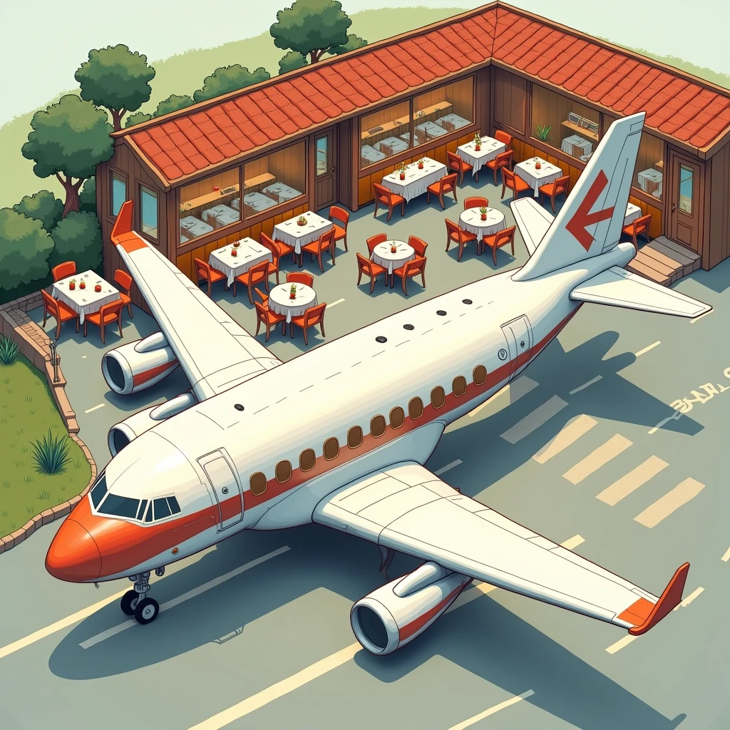 Airplane restaurant layout