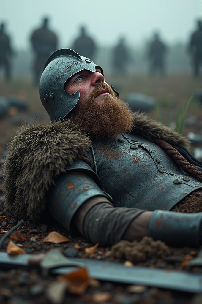 viking warrior(realistic image), defeated