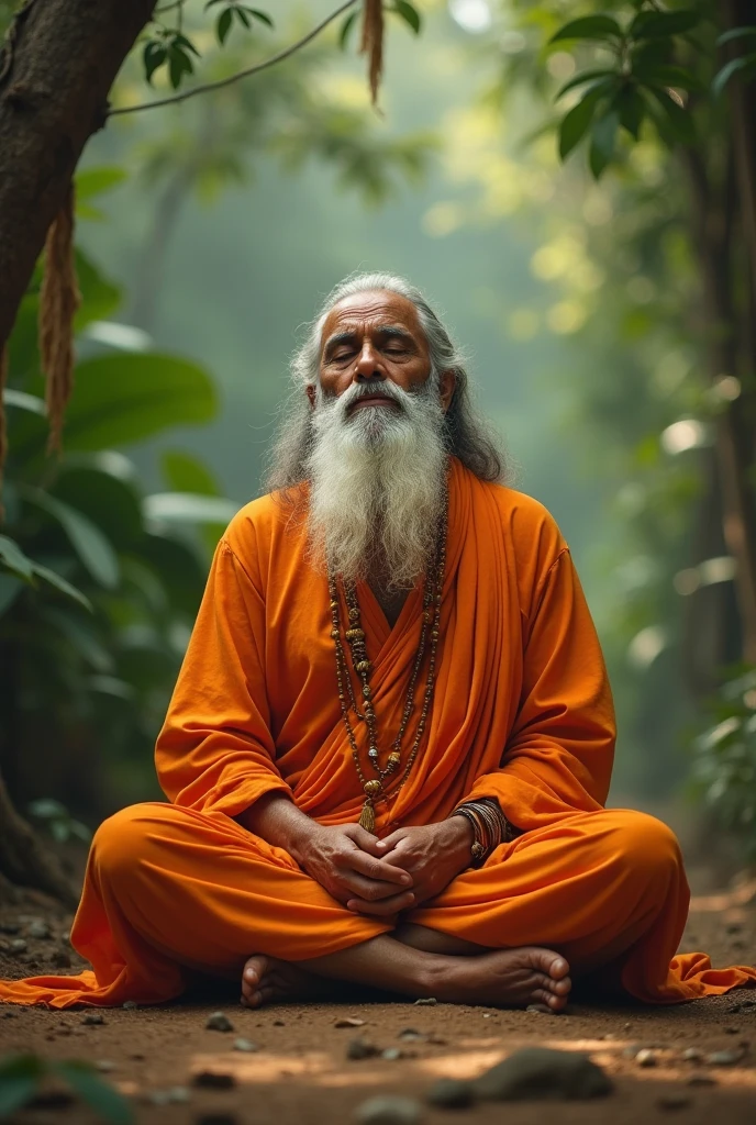 A indian saint chanting mantra