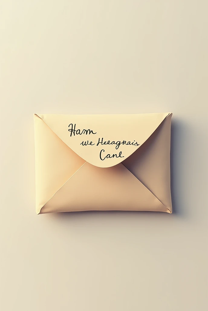 2D shipping card with an envelope inscribed leaving her
