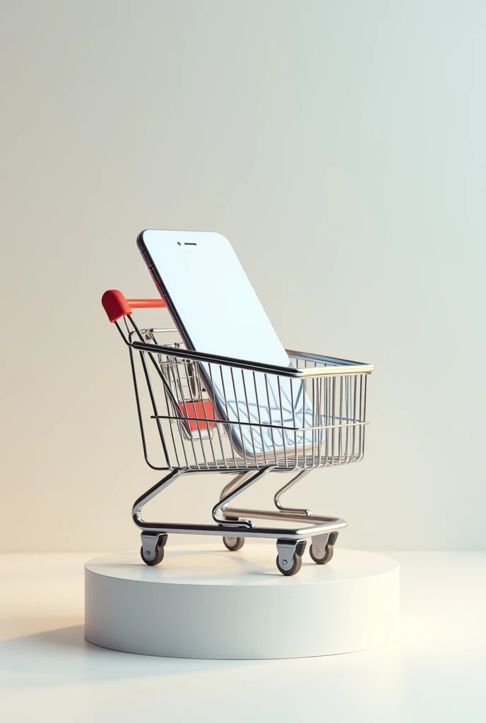 Mobile and on the top of that shopping cart ( e commerce) 
Provide me a ( vertical pic)
