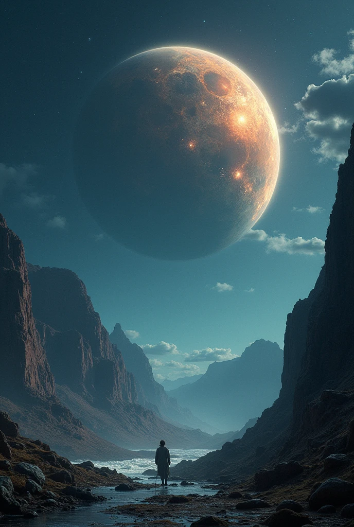 There'There is a planet in the middle, Lovecraftian inspiration, Lovecraftian宇宙恐惧, Lovecraftian hellscape, Cosmic Fantasy Horror, Lovecraftian氛围, Lovecraftian, a planet in space, nobody