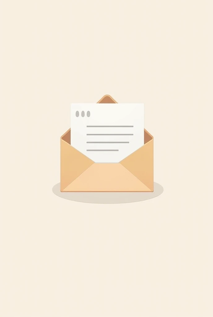 Minimalist 2D shipping letter with a written envelope coming out of it