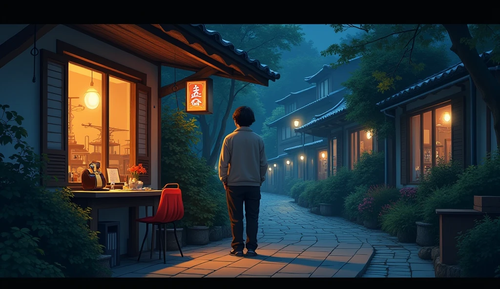 LOFI,night、record、indirect lighting、JAZZ、Anime Style、Latte Art