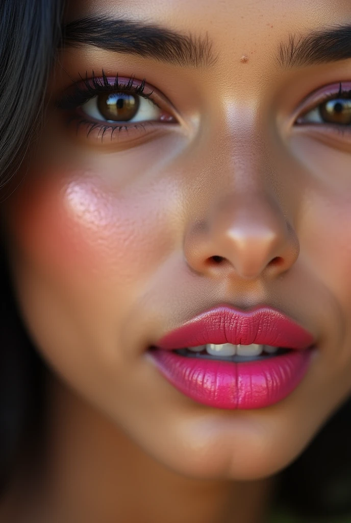 beautiful indian girl closeup pink glossy lips hd 12 k