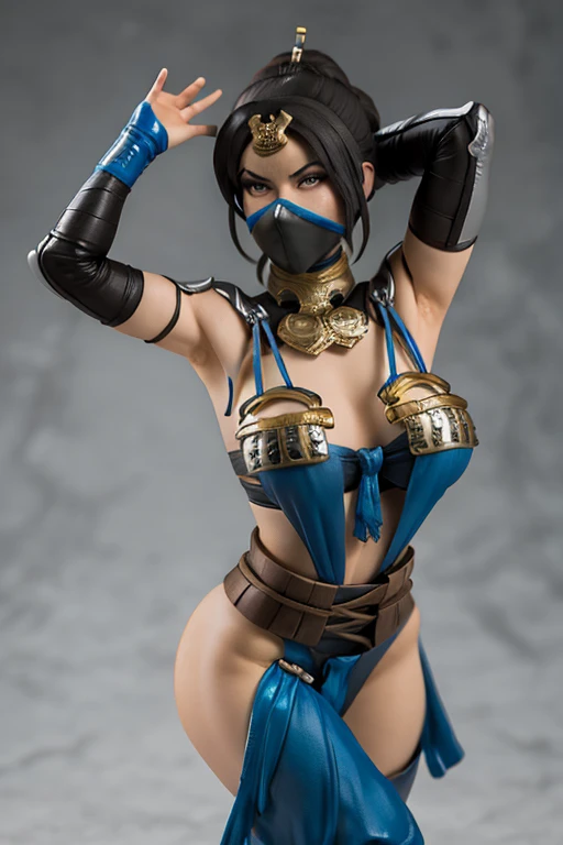 Figure, Kitana, sexy pose, big breasts, bubble but, mask, micro bikini