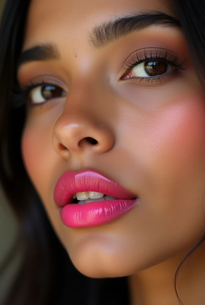 beautiful indian girl closeup pink glossy lips hd 12 k