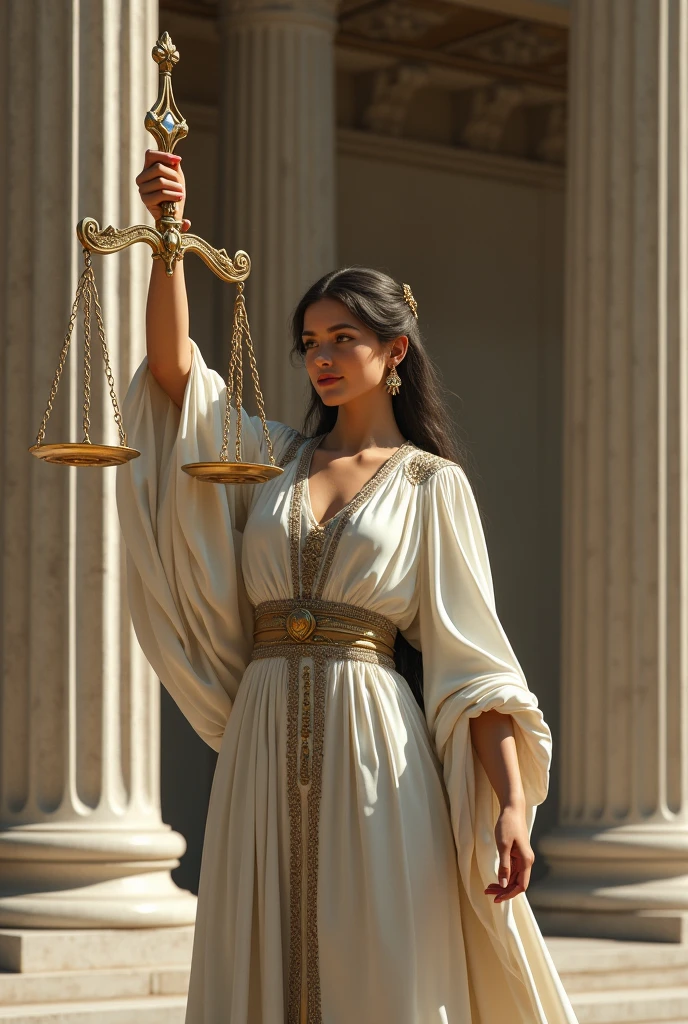 A girl with a scale of justice