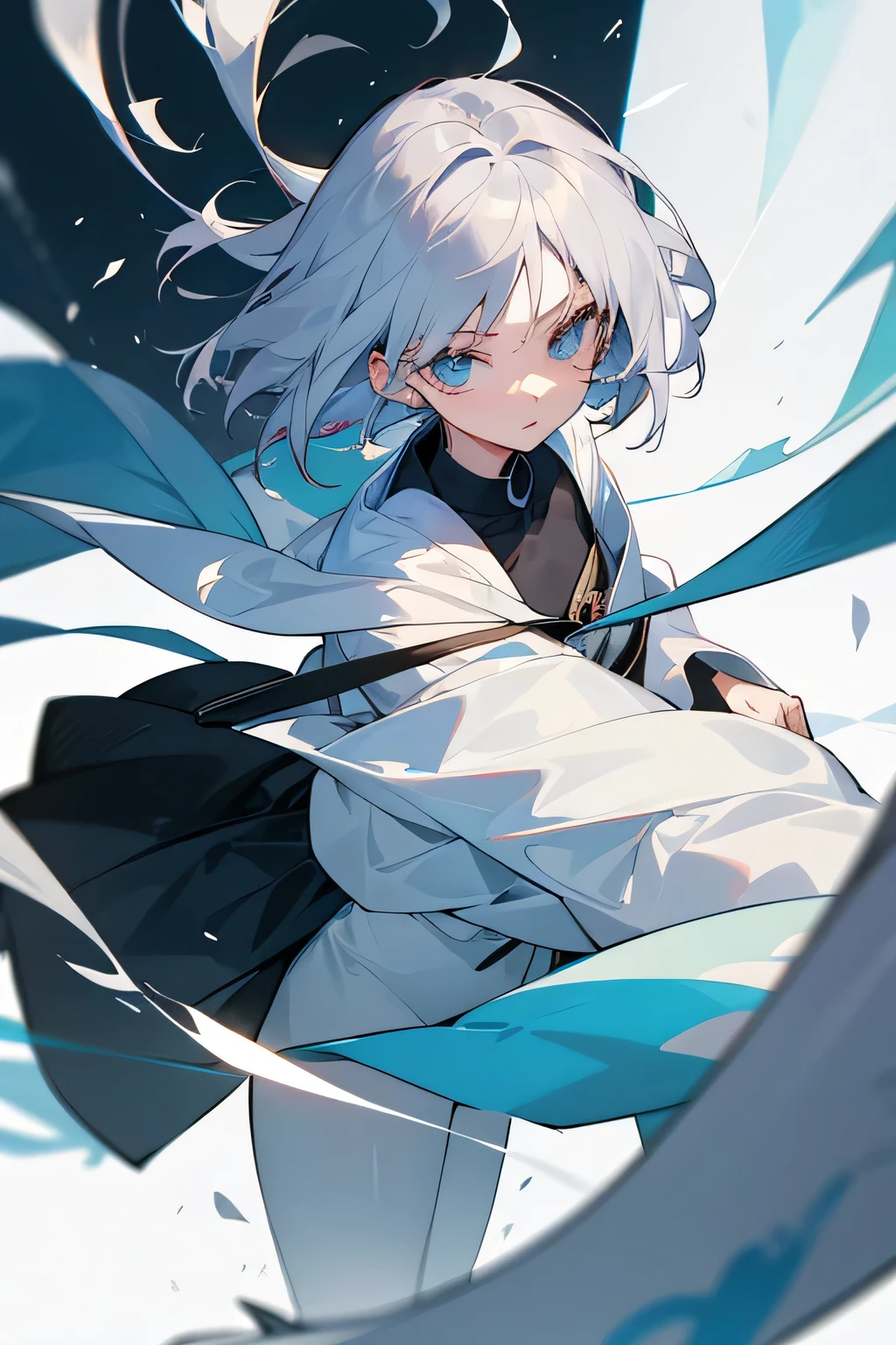 woman。19 years old。Height: 162cm。Silver hair close to white。Short Hair。slender。Possesses complete memory ability。Curious。Honwakashi、Beloved character。clumsy person。