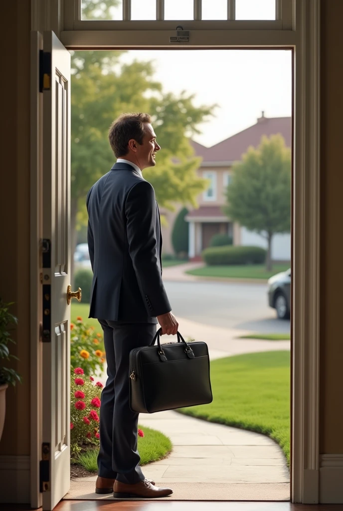 Salesperson from Vivo company knocking on the door