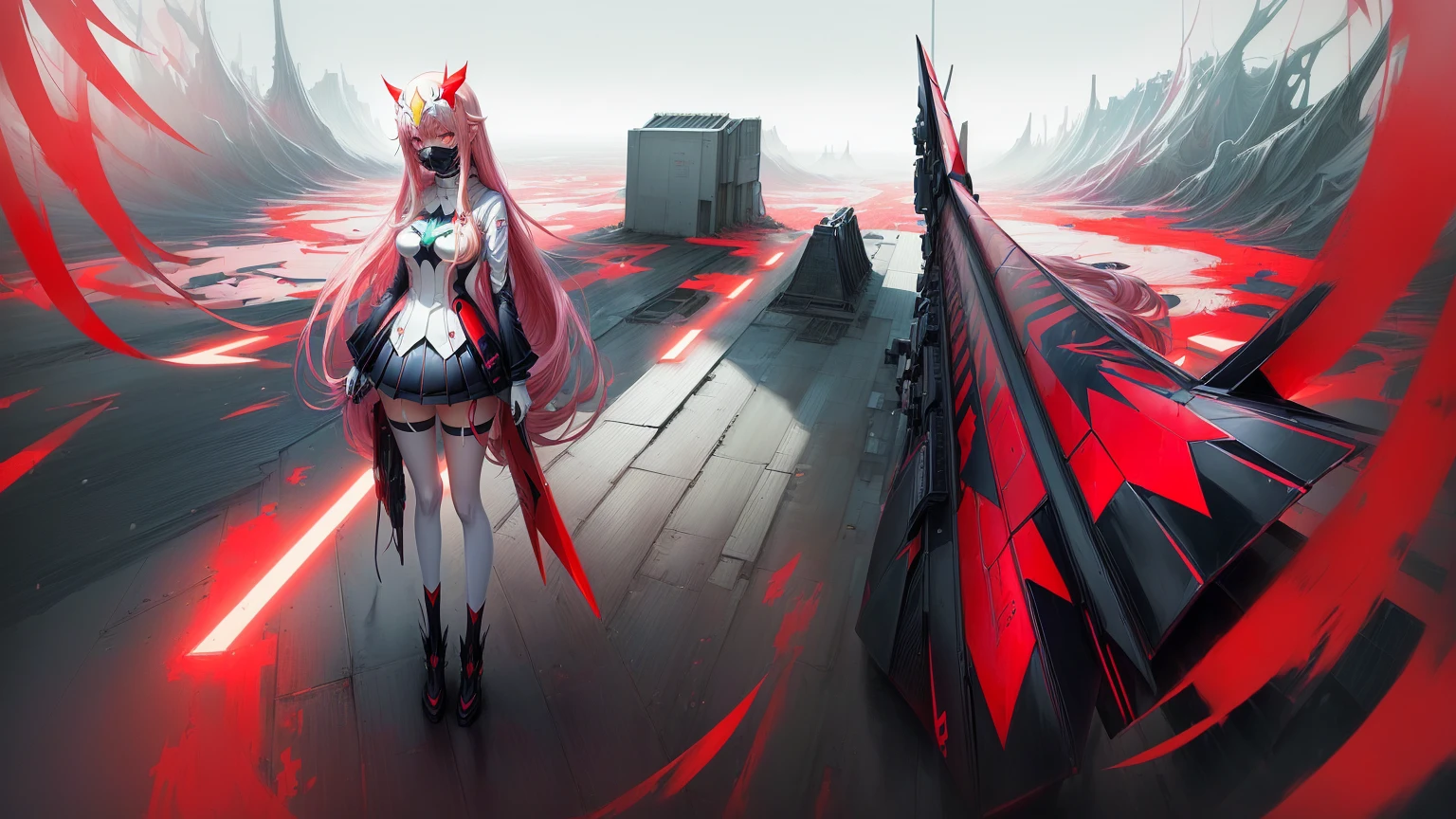 zero-two / Darling in the Franxx ] is wearing a mask, loish |, by Kamisaka Sekka, loish art style, a beautiful art illustration, digital art in pixiv, anime illustration, colorful illustration, supernatural art style, strange and dark art style, trend anime art, digital anime illustration, tumblr, by Yanagawa Nobusada