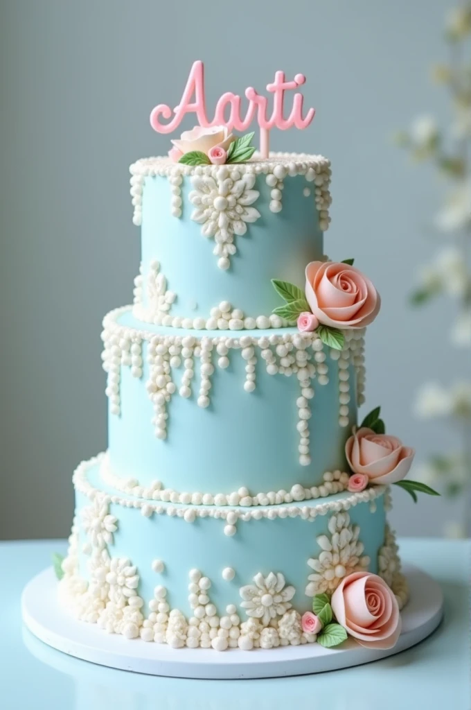 Make a birthday cake with name Aarti on it