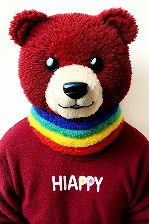 cute bear, happy, pride month, cranberry color