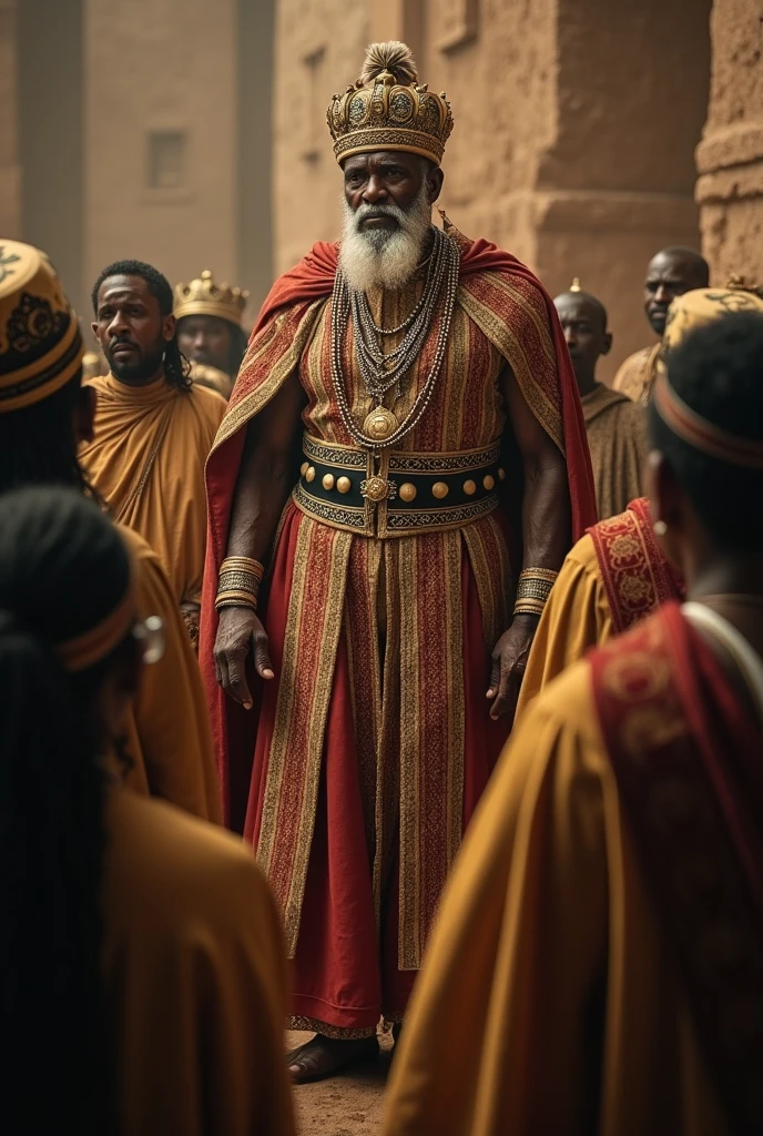 Reggae album cover King Jah Selassie emperor of Ethiopia showing his greatness and influence before his people .king jah older , wise and powerful, oldest aesthetic for photo