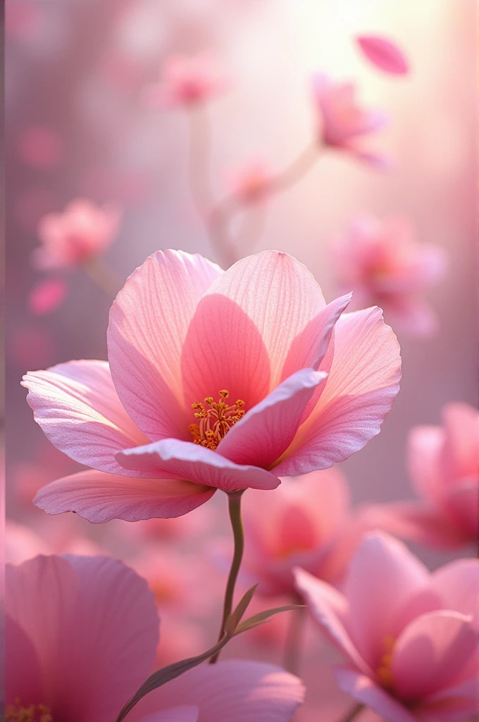 Write the prompt this about image generat flower leaf dancing