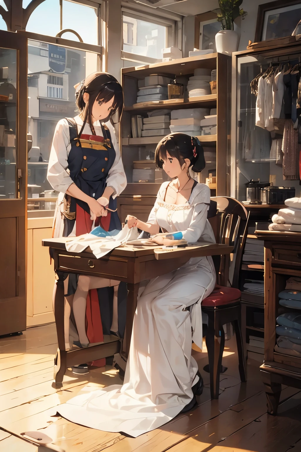 one person, they are a seamstress, they create clothes