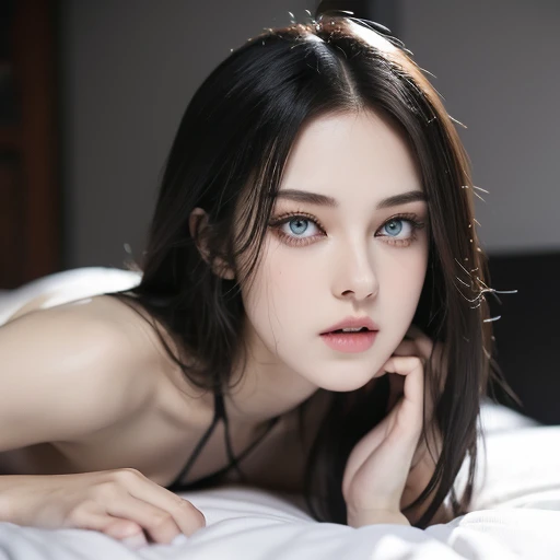 full body masterpiece, ultra realistic, 16k, high quality, incredibly detailed, dream aesthetic, dream atmosphere, cinematic, (sharp focus : 1.5), (photorealistic : 1.3), gothic (Gorgeous gothic girl), Liz Vicius, defined jaw, square face, wonderful gothic girl (enchanting seductress), cinematic, detailed, 16k sharp focus, realistic. wonderful. Seductive (evil). black hair (realistic texture), highlighted, silky and shiny hair, detailed hair (realistic), (natural). wonderful detailed face (enchanting seductress). blushed cheekbones (rosy cheeks), tanned skin, (white skin) alabaster skin that seems to glow ethereally. Her attire is gothic. Voluptuous shape. turquoise blue eyes (evil eyes look). a symmetrical face ::2 gothic clothes + ArtStation Trends + fantasy art + realistic cloth + fractals in the background, loose hair --aspect 9:21 – enhance your unearthly beauty. realistic skin texture, pale white skin illuminated. realistic perfect shading. absurd, realistic textures. alone, alone, 1 girl. Looking at the viewer. muscular female body, hot body, toned body, defined muscles. big natural breasts, cleavage. pantyhose, gothic (black) dress (realistic texture). In different sex positions at different angles. Bedroom background. incredibly real, best quality, photorealistic.