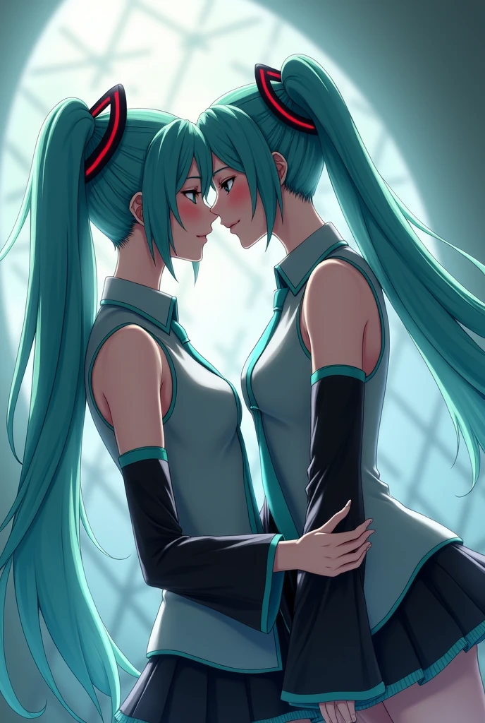 Hatsune Miku engaging in sexual activity