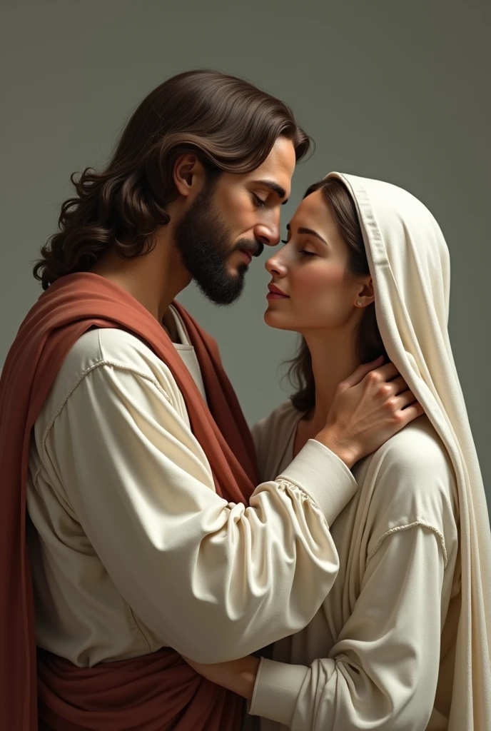 Image of Jesus Christ with his Mother Mary. Image 100% humanized