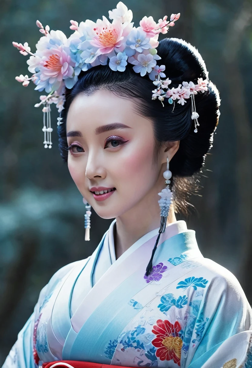 (Ice Sculpture:1.4),Movie Angle,(fan bingbing, Ice Sculpture女孩,Anatomically correct,Full Body Love,杰作Ice Sculpture山茶花,Representative Works Hanfu,Smile,y,全身Art,传统Art,Art,女王Art,令人惊叹的人体Art,Stunning Auditory Style,Traditional Japanese Girl,Japanese geisha, 日本Art品)