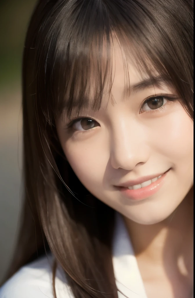 best quality, face focus, soft light, ultra high res, (photorealistic:1.4), RAW photo,(Shinozaki Ai), white skin, kawaii, 1 Japanese girl, solo, cute, (smile), (pupil, lights in the eyes), detailed beautiful face, Medium-sized ,(high resolution detail of human skin texture),(long hair),(portrait), white traditional kimono, A photo with a face up