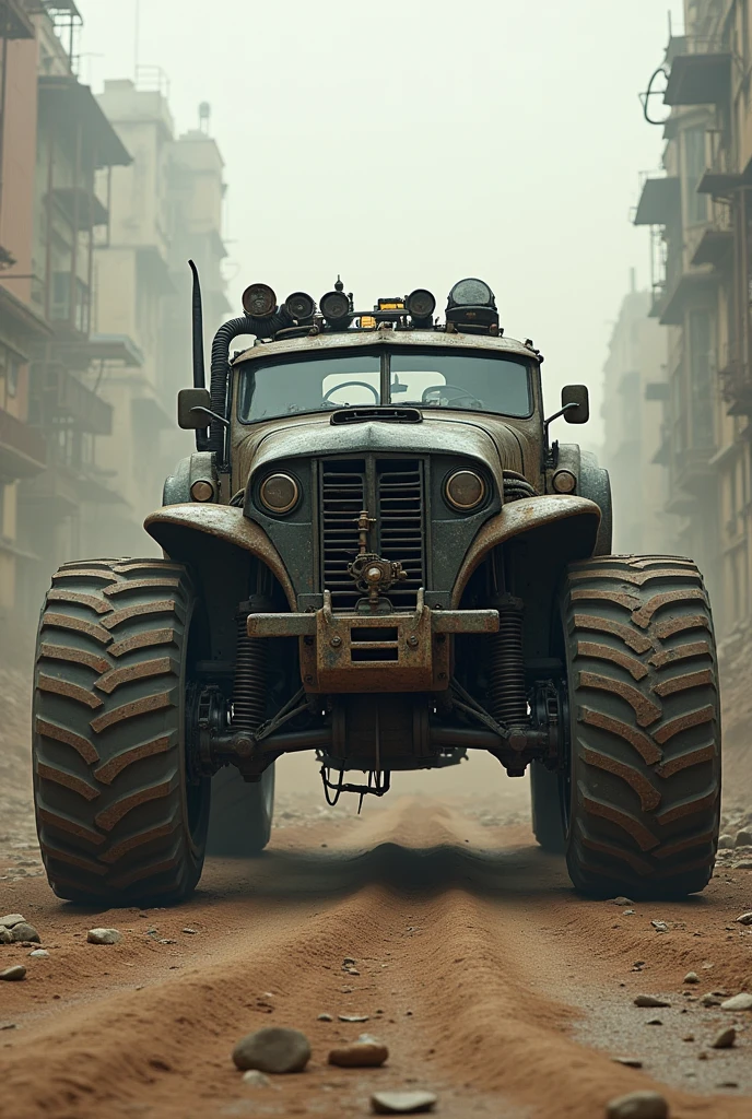a car with eight wheels