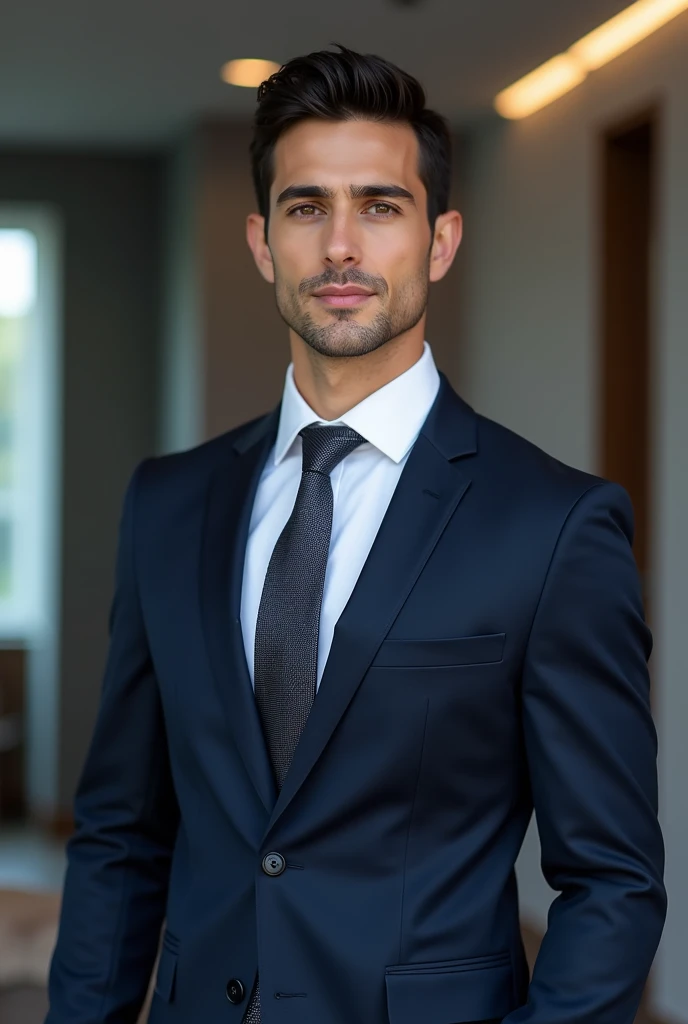 An attractive young man in a suit