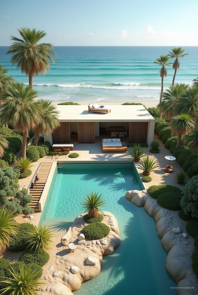 the site should have a holiday villa. This is a site in the beachside. i want to design the stormwater management for this site.want to include followings,Control the Path and Velocity of Runoff -Runoff Channels: Create shallow channels to direct runoff towards designated areas away from the beach, reducing erosion risk. Stabilize Soils in Flat Areas - Erosion Control Measures - Vegetative Cover: Quickly establish native vegetation on disturbed areas to hold soil in place. Prevent Air Pollution from Dust and Particulate Matter Dust Control Measures: - Water Spraying: Regularly spray water on exposed soil and construction areas to minimize dust. - Windbreaks: Install temporary windbreaks or solid barriers around the site to reduce dust dispersion. - Vegetative Cover: Establish temporary vegetative cover on disturbed areas quickly to reduce dust. add a gate too. add a prpoer drainage path to the site and I want you to add a gate and a wall around the site.the site is a rectangular type 