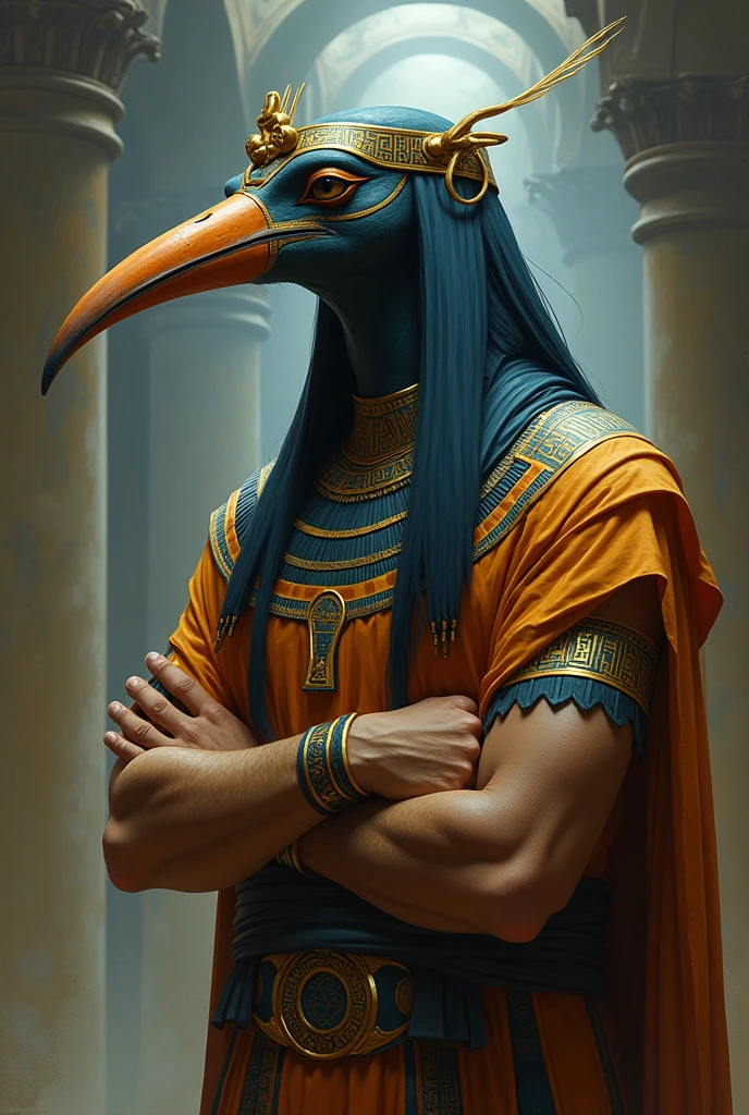 God Thoth with human characteristics thinking