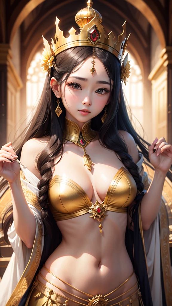 goddess、gold、gorgeous、crown、No skin exposure