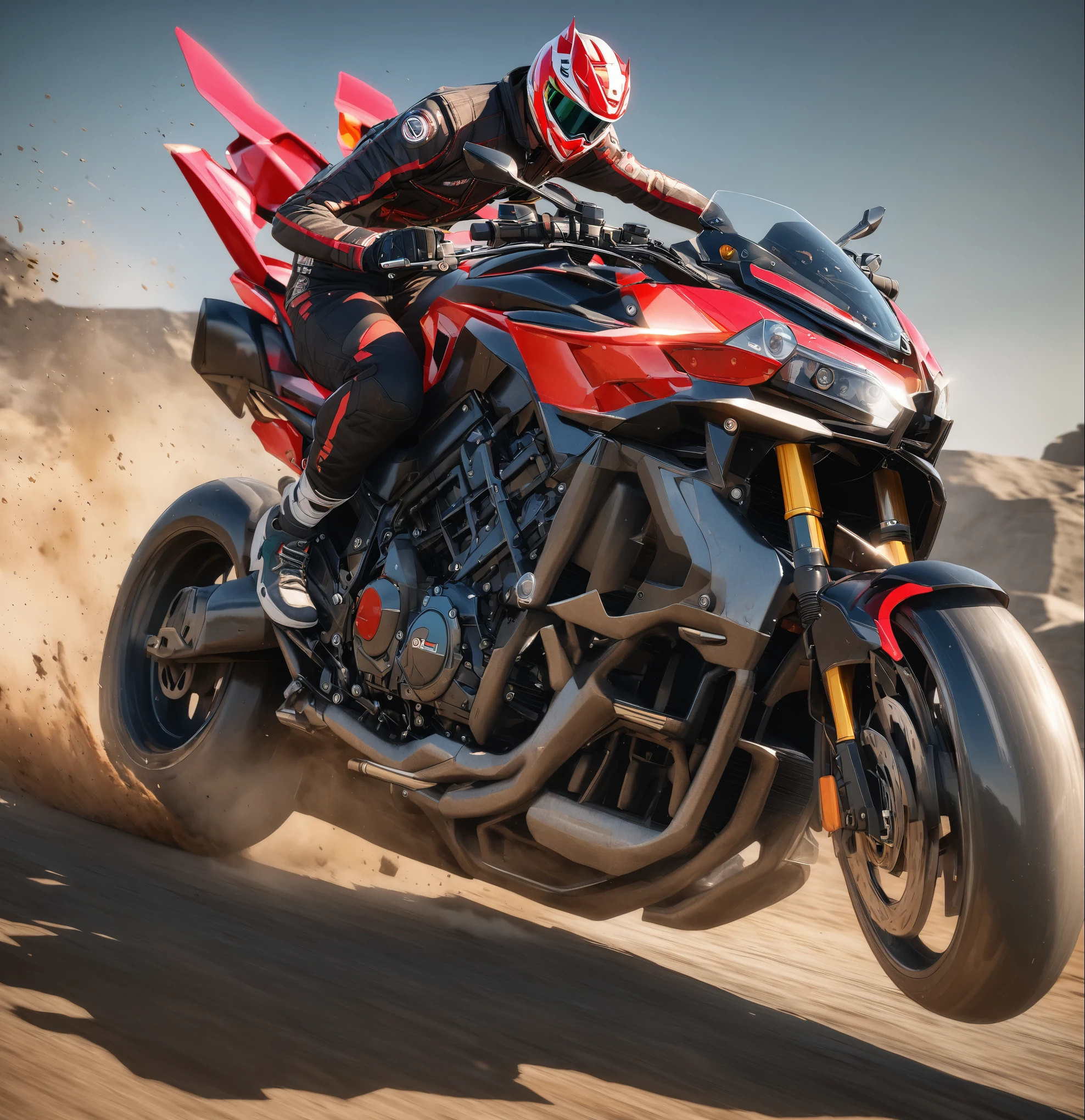 arafed motorcycle rider in a black leather jacket and helmet riding a motorcycle, riding a futuristic motorcycle, 坐在赛博朋克motorcycle上, daniel maidman octane rendering, photo realistic octane render, motorcycle, futuristic motorcycle, Octane rendering - N6, Realistically detailed octane rendering, Portraits, final octane render, 8k Octane comprehensive rendering, 8k Octane Rendering, 8 k octane render